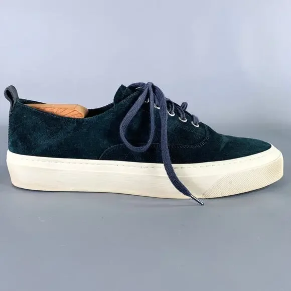 OFFICINA SLOWEAR Size 9 Navy Cream Suede Sneakers